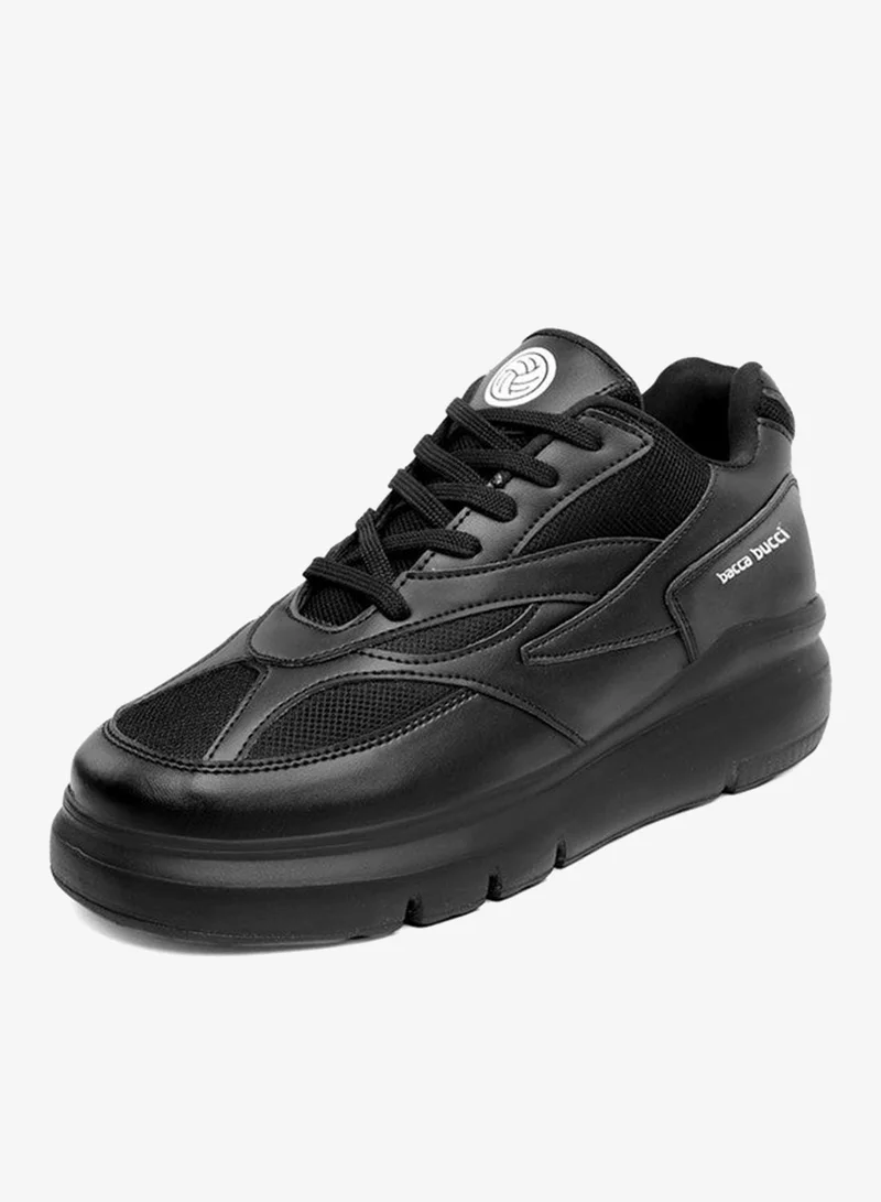 Bacca Bucci Black Urban Retro Blocked Fashion Sneakers for Men | Best Price UAE